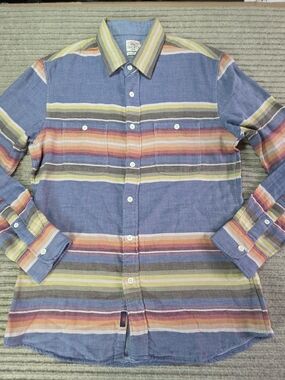 Faherty Shirt Men’s M  Blue Sunset Striped Organic Cotton Long Sleeve Button Up